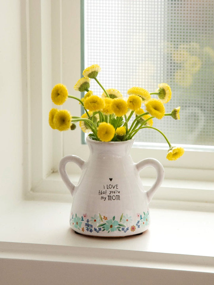 Love Mom Artisan Bud Vase
