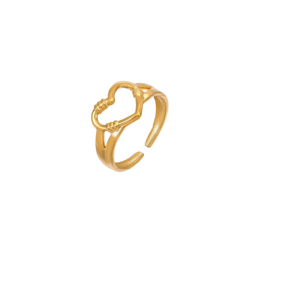 Tied Open Heart Adjustable Ring