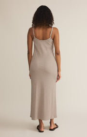 Waterfront Midi Dress in Heather Taupe