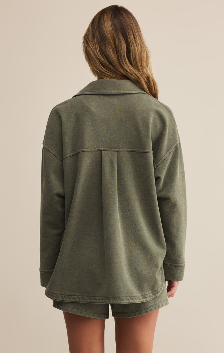 Z. Supply All Day Knit Jacket in Hunter Green