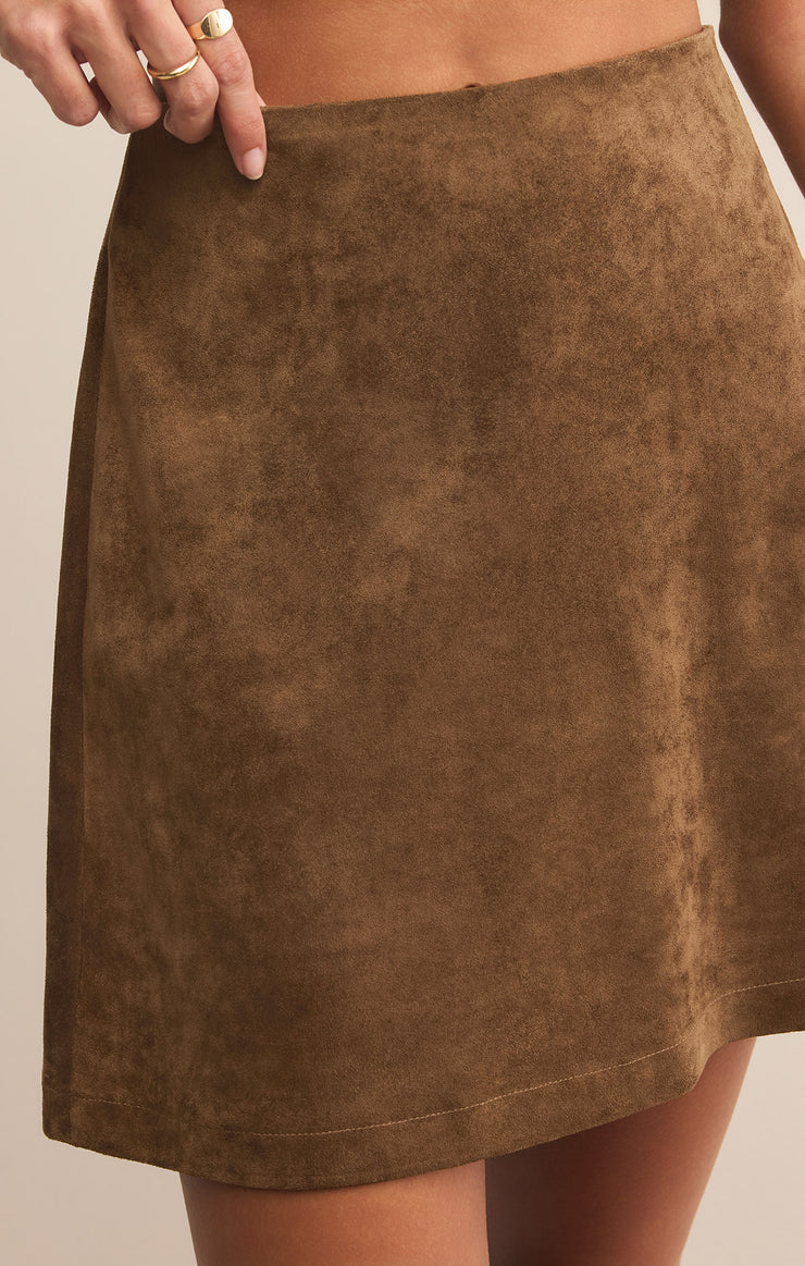 Z Supply Ciera Suede Mini Skirt in Coconut