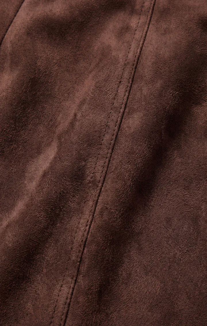 Z Supply Perri Suede Mini Skirt in Dark Chocolate Dark Chocolate Faux Suede High-Rise Mini Skirt Skirts