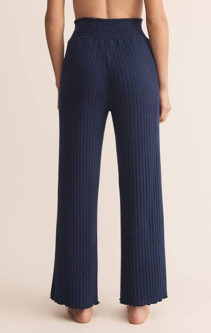 Dawn Smocked Rib Pant in Blue Sapphire