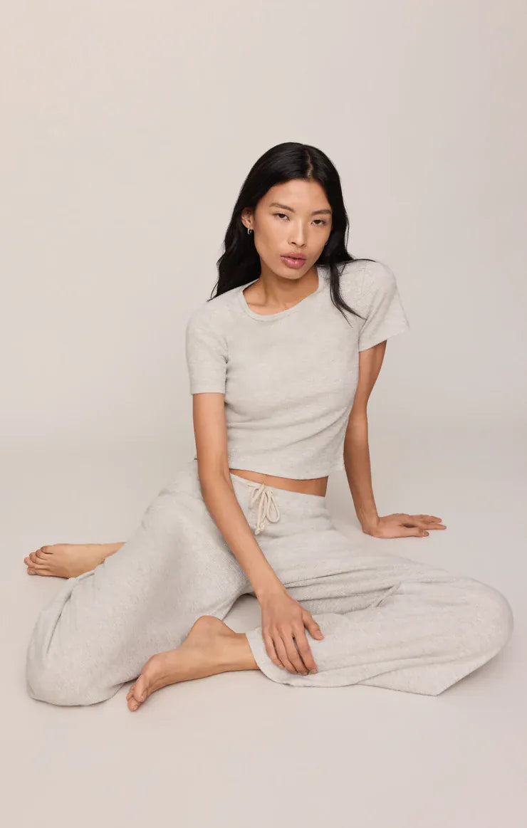 Z Supply Waffle Brushed Thermal Pant in Feather Grey