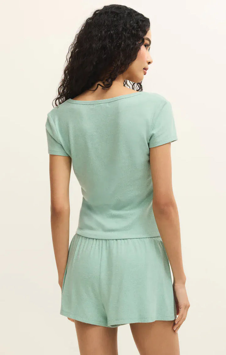 Z Supply Flower Market Soft Knit Tee in Crystal Green