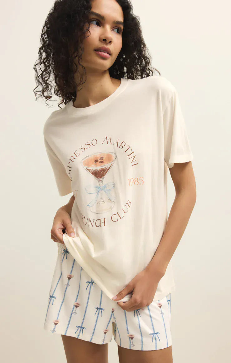 Z Supply Espresso Martini Boyfriend Tee in Vanilla Ice