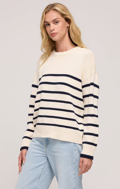 Boyfriend Stripe Sweater in Sea Salt