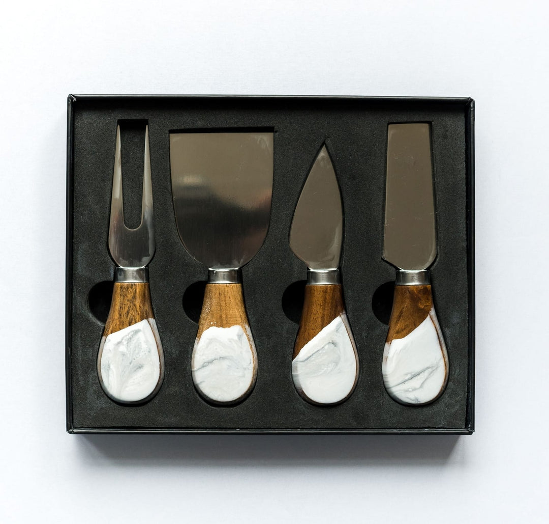 Resin Art Cheese Spreader Set Resin Art Cheese Knife &amp; Spreader Set – 4-Piece Gift Set Marble Home
