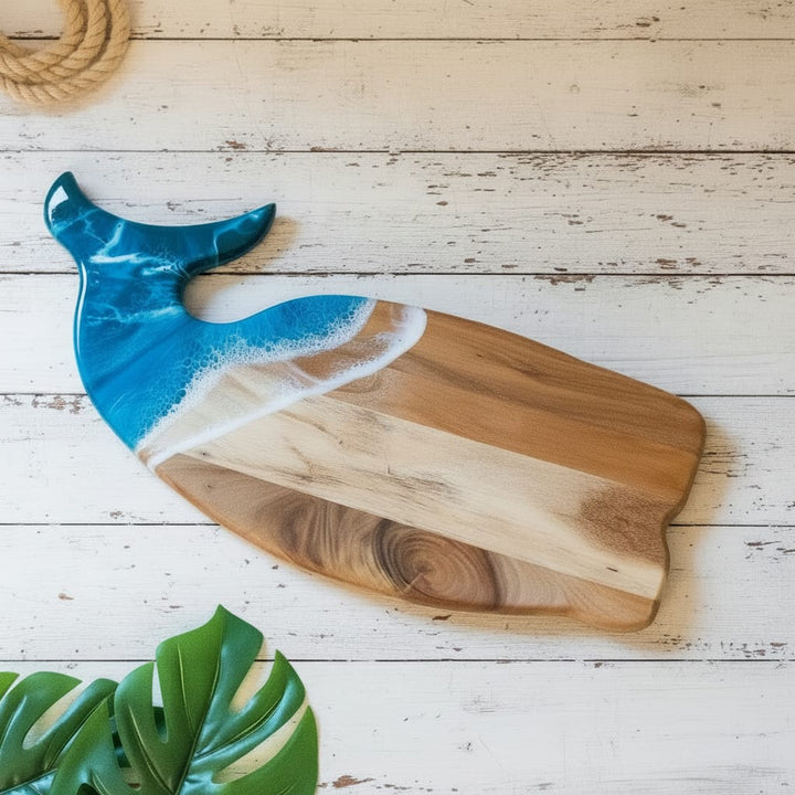 Resin Art Whale Charcuterie Board