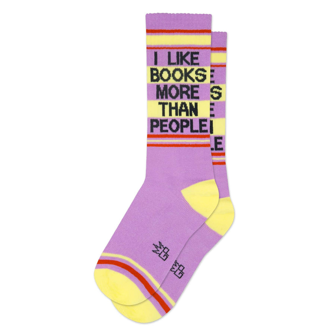 I Like Books More Than People Premium Cotton Gym Socks I Like Books More Than People Socks | Gumball Poodle Socks