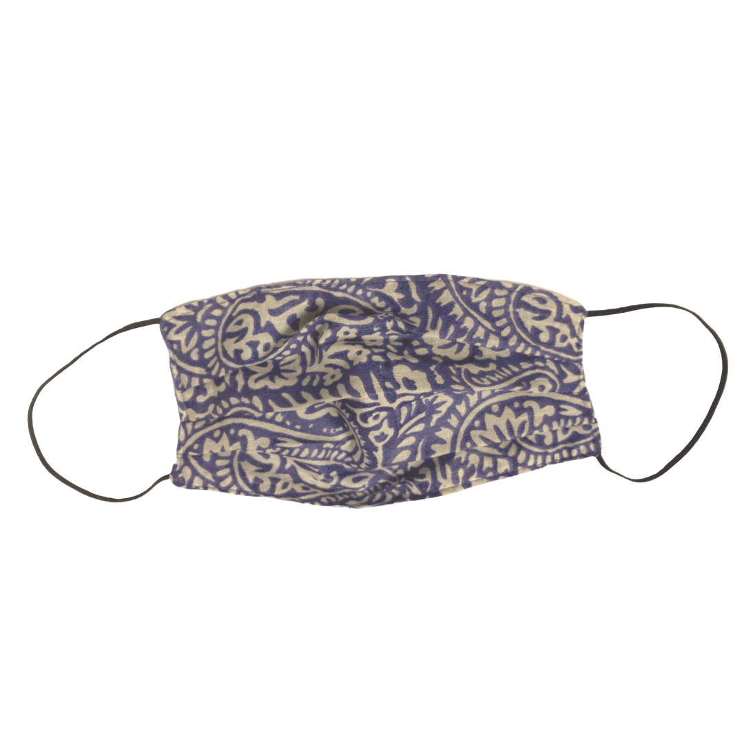 Blue Floral Mask