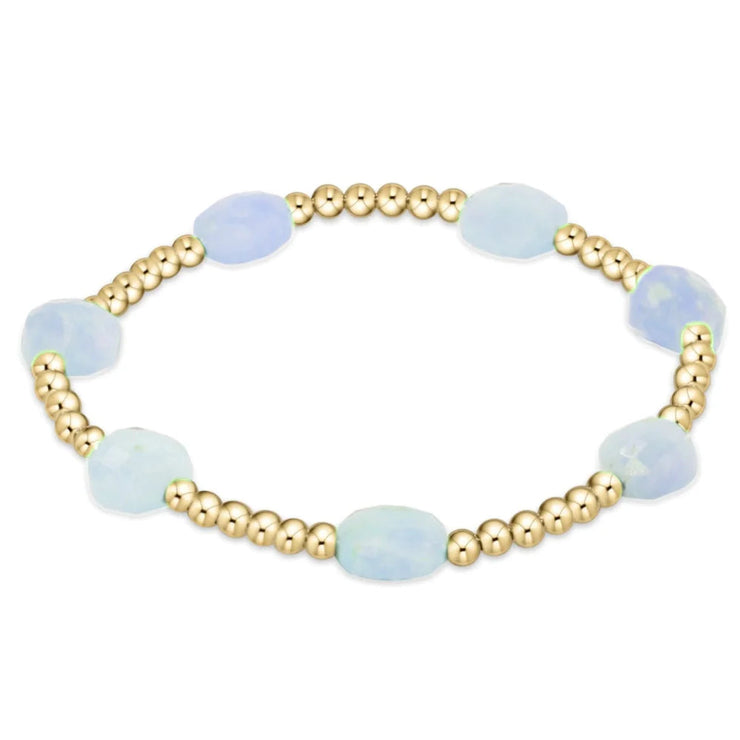 PREORDER:  Enewton Admire Gold 3mm Bead Bracelet - Aquamarine