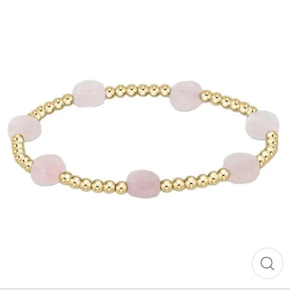 Enewton Admire Gold 3mm Bead Bracelet - Pink Opal