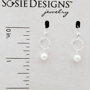 Sterling Diamond Cut Pearl Earrings