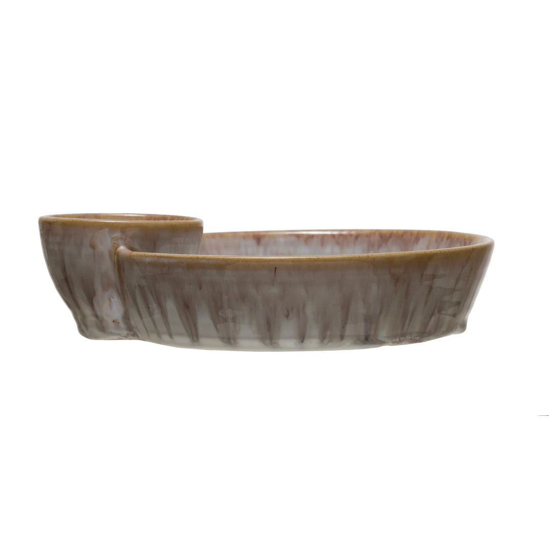Simply Serve Chip &amp; Dip Stoneware Server