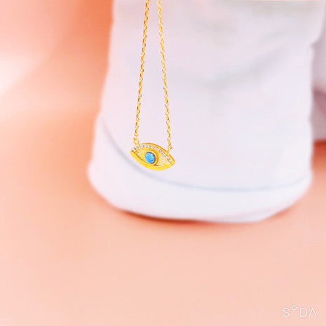 Opal Evil Eye Necklace