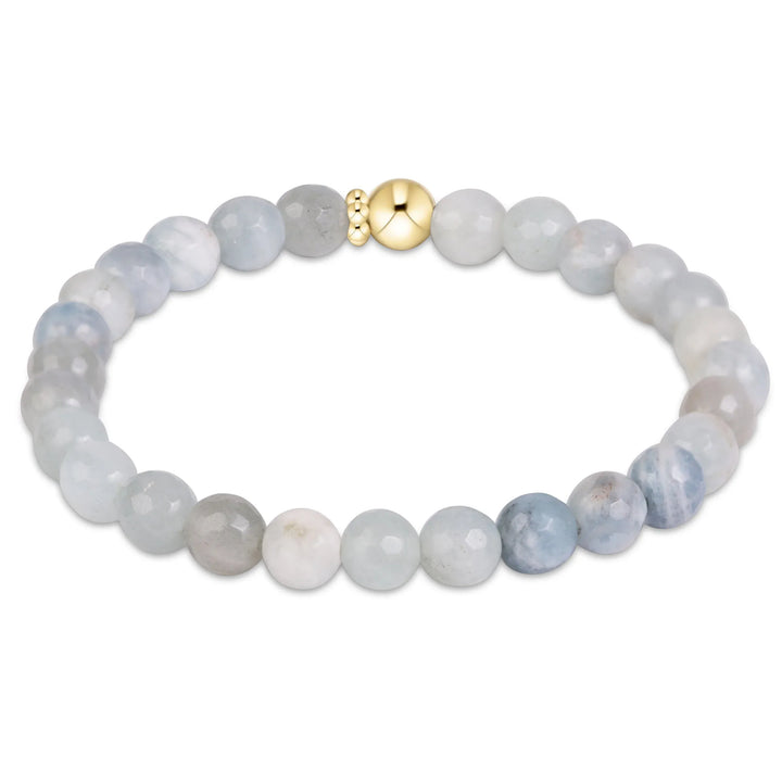Enewton Classic 6mm Gold Filled Bracelet - Aquamarine enewton Classic Aquamarine 6mm Gemstone Bracelet Bracelet
