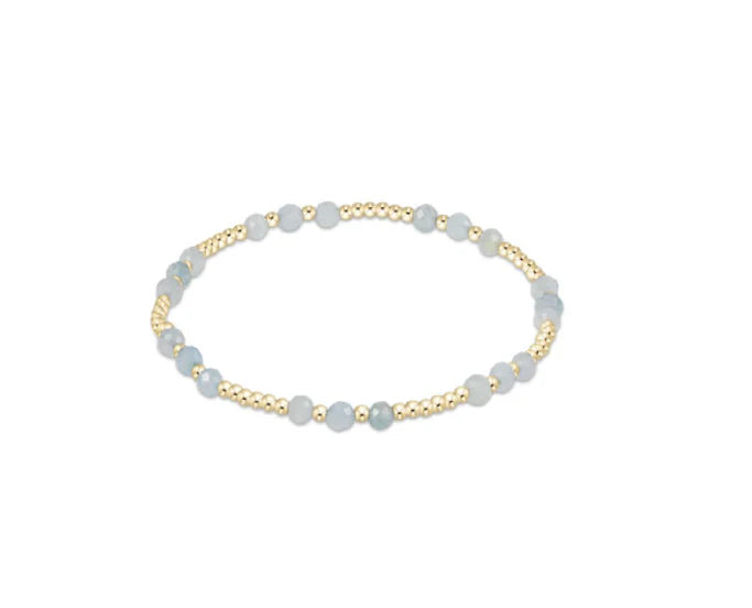 Enewton Gemstone Gold Joy Pattern 3mm Bead Bracelet - Aquamarine