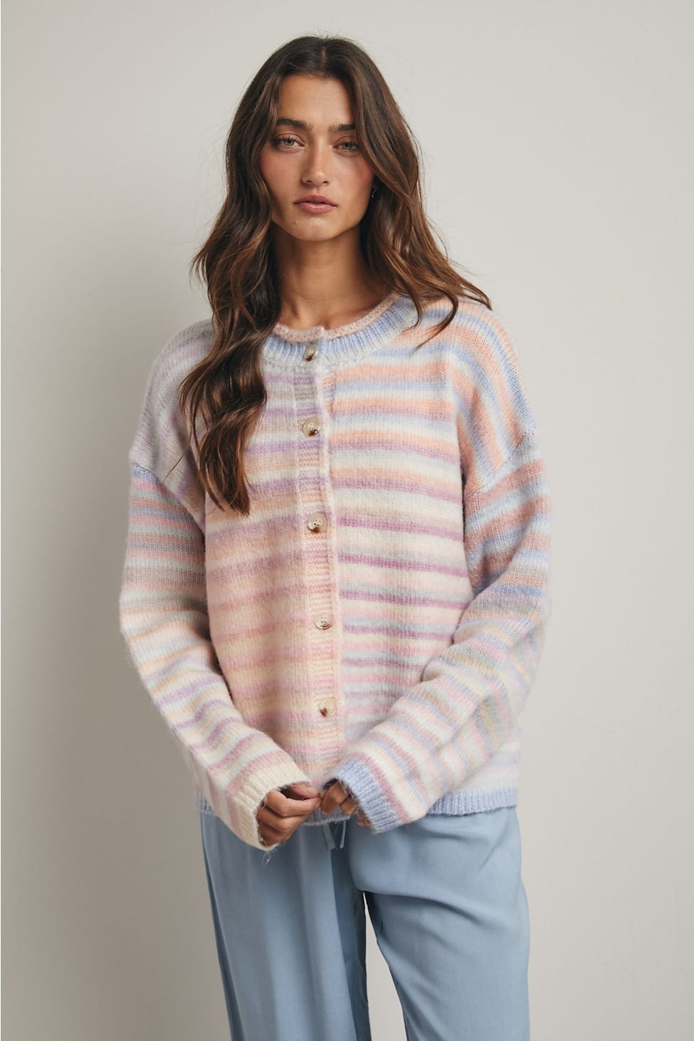 Piper Multicolor Striped Button-Up Cardigan Piper Multicolor Striped Button-Up Cardigan Tops