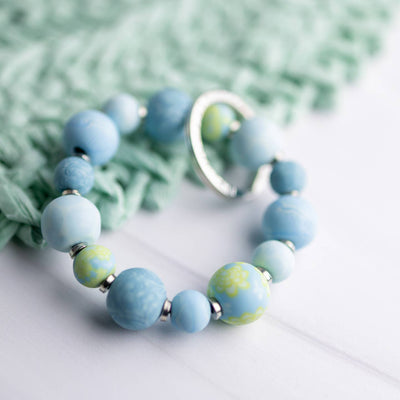 Jilzarah Bermuda Blue Small Bead Keychain
