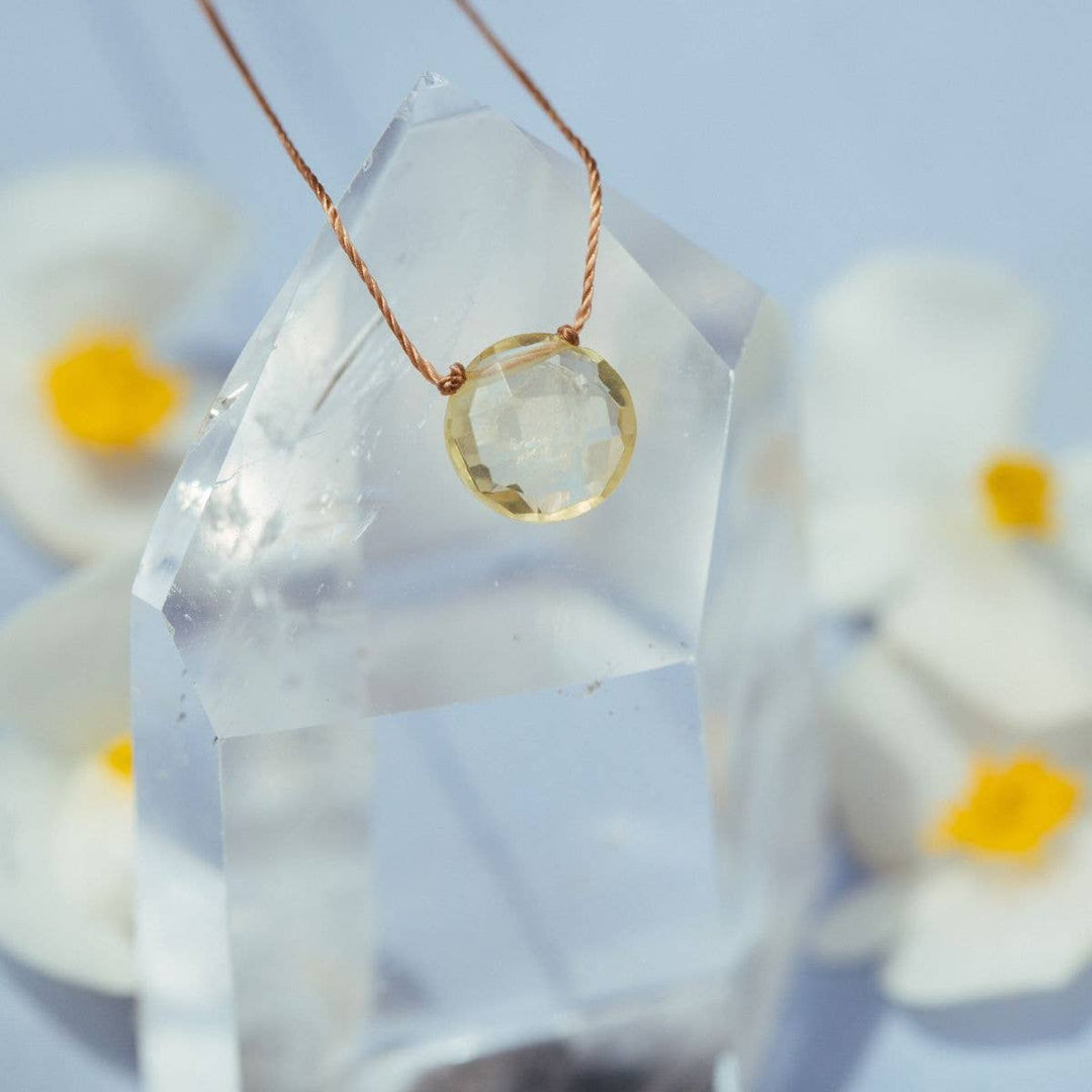 Lemon Quartz Gemstone Necklace - You Are Amazing