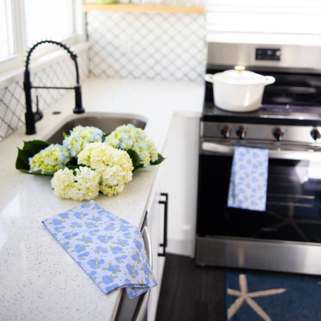 Classic Hydrangeas Tea Towel
