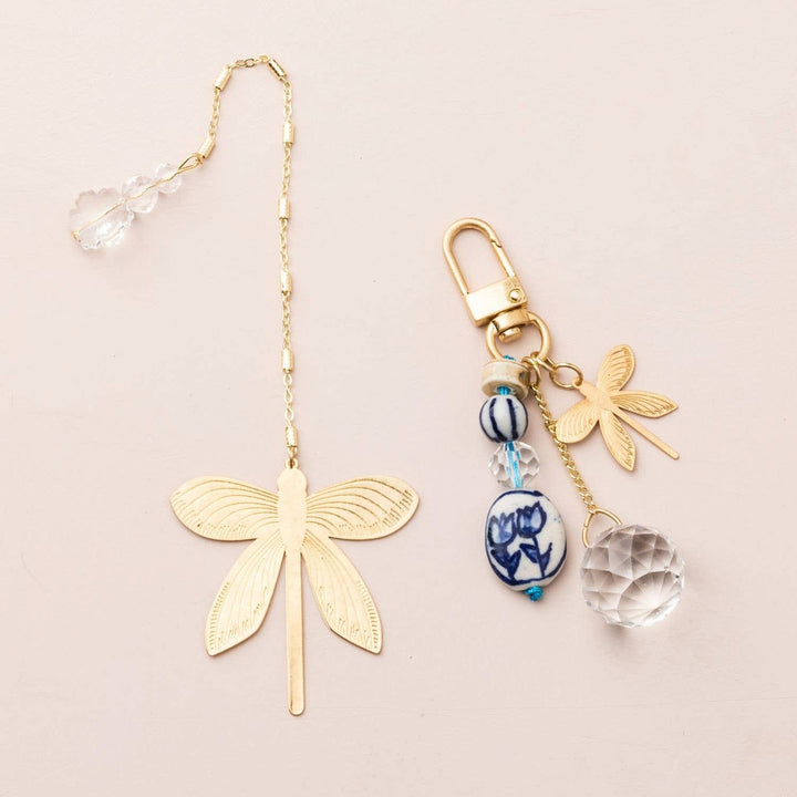 Bookmark &amp; Keychain Set - Dragonfly/Inspiration Dragonfly Inspiration Bookmark &amp; Keychain Gift Set Accessories