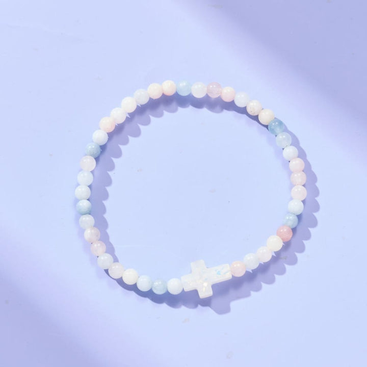 Holy Water Cross Morganite Bracelet