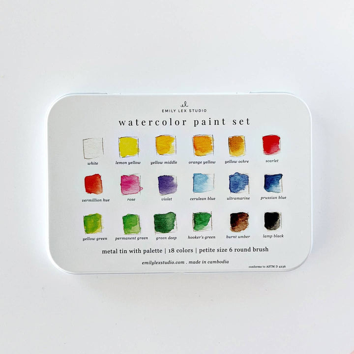 Emily Lex Studio Watercolor 18 Color Paint Set