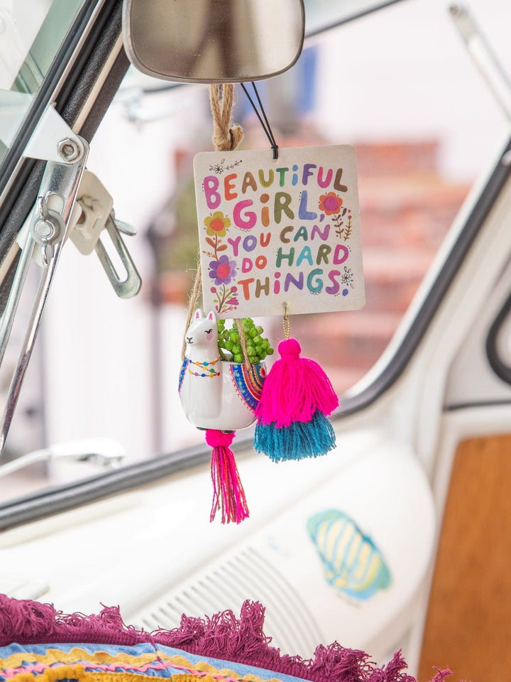 Natural Life Car Air Freshener - Beautiful Girl Beautiful Girl You Can Do Hard Things Car Air Freshener Home