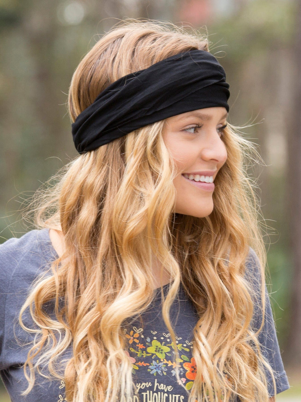 Natural Life Solid Black Boho Bandeau Solid Black Boho Bandeau – Multiway Headband & Scarf Accessories