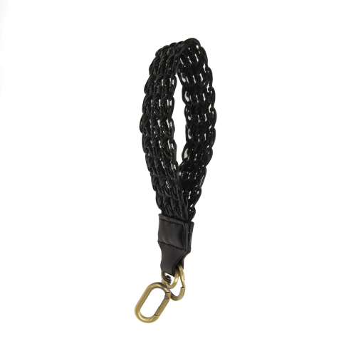 Easy Find Keychain - Black Braided Vegan Leather