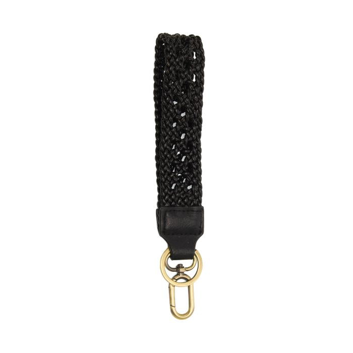Easy Find Keychain - Black Braided Vegan Leather