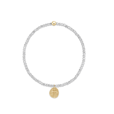Enewton Bright Silver Faceted Hematite 2m Bracelet - Gold Small Inspire Charm