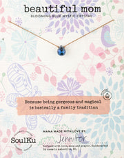 Soulku Beautiful Mom Blue Mystic Crystal Neckalce