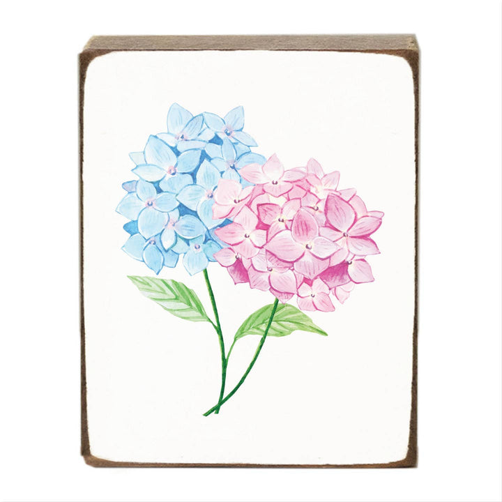 Pastel Hydrangea Block Sign
