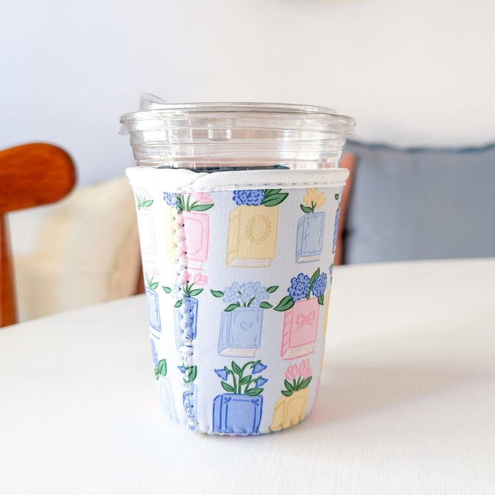Books &amp; Hydrangeas Reusable Coffee Sleeve