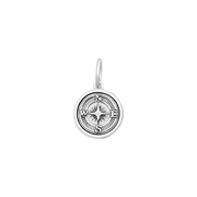 Lola Compass Pendant - Oxy Silver