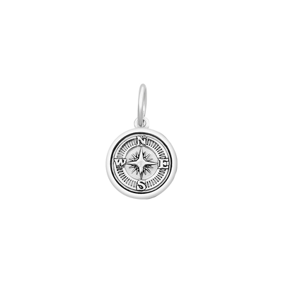 Lola Compass Pendant - Oxy Silver