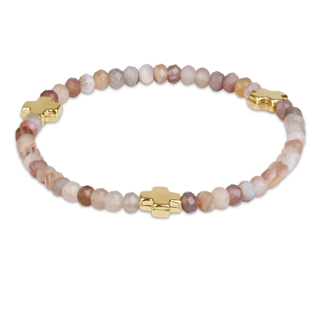 Enewton Signature Cross Gold 4mm Gold Filled Gemstone Bracelet - Botswana Agate Enewton Signature Cross Gold 4mm Gold Filled Gemstone Bracelet - Botswana Agate Bracelet