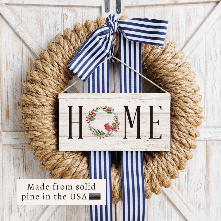 Cardinal Holiday Home Wood Twine Sign Cardinal Holiday Home Wood Sign – Rustic Christmas Decor Home