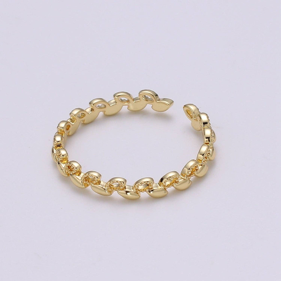 Dainty Leaf Adjustable Ring