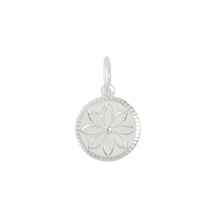 Lola Daisy Pendant - Silver &amp; White