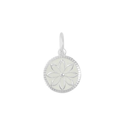 Lola Daisy Pendant - Silver & White