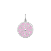 Lola Daisy Pendant - Silver & Pink