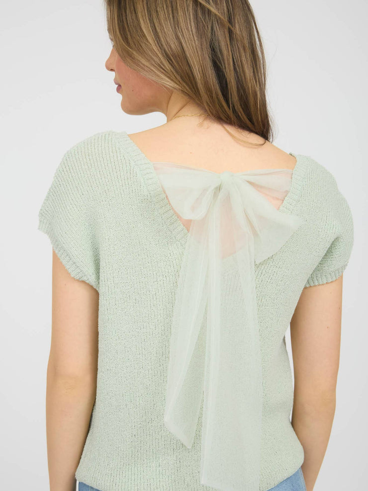 Chiffon Crush Bow Top