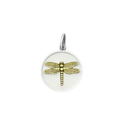 Lola Dragonfly Pendant - Gold Alpine White