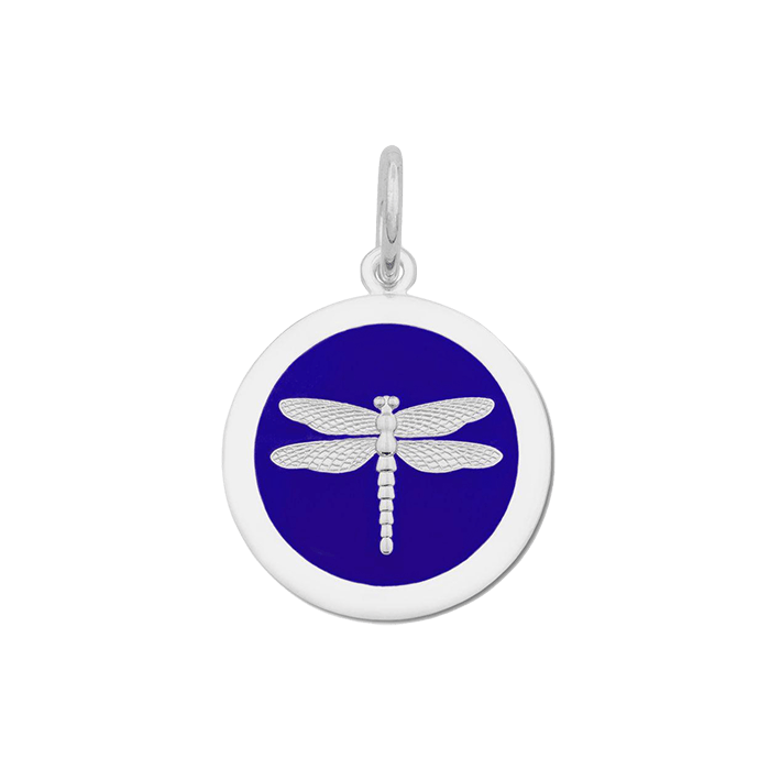 Lola Dragonfly Pendant - Silver &amp; Indigo