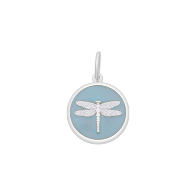 Lola Dragonfly Pendant - Silver Pale Blue