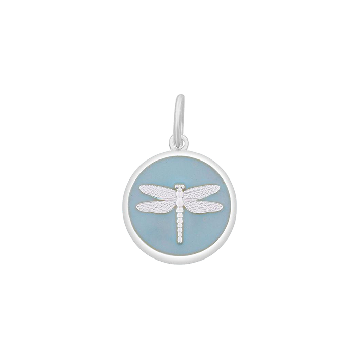 Lola Dragonfly Pendant - Silver Pale Blue